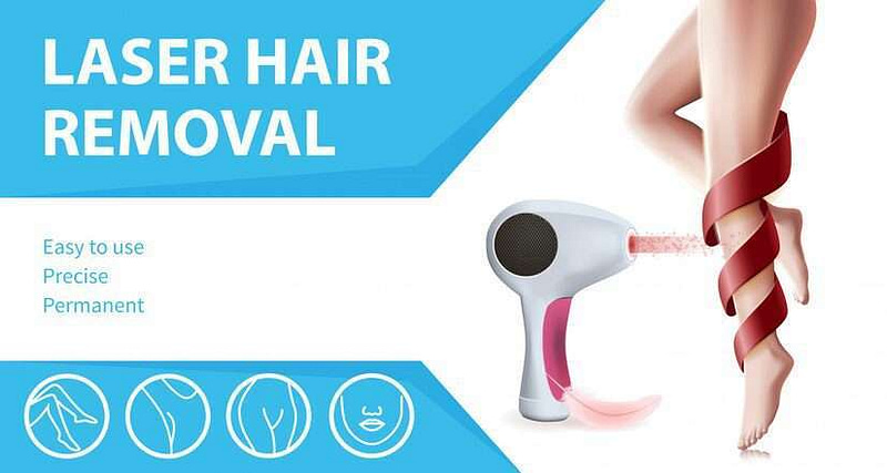 laser hair removal banner with smooth female legs